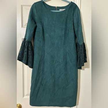 Nanette Lepore faux suede emerald green dress