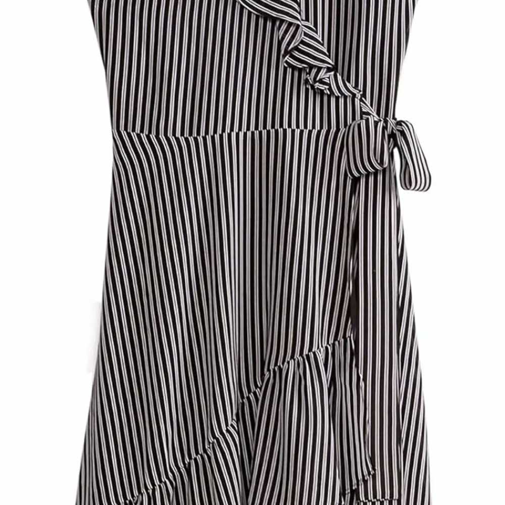 Michael kors Wrap stripped Black Dress Size Small - image 3