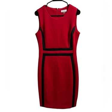 Calvin Klein Red Sheath Dress Size 10