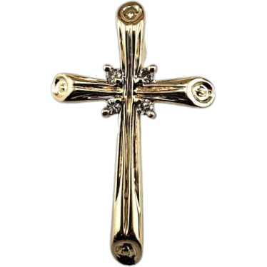 14 Karat Yellow Gold and Diamond Cross Pendant #18