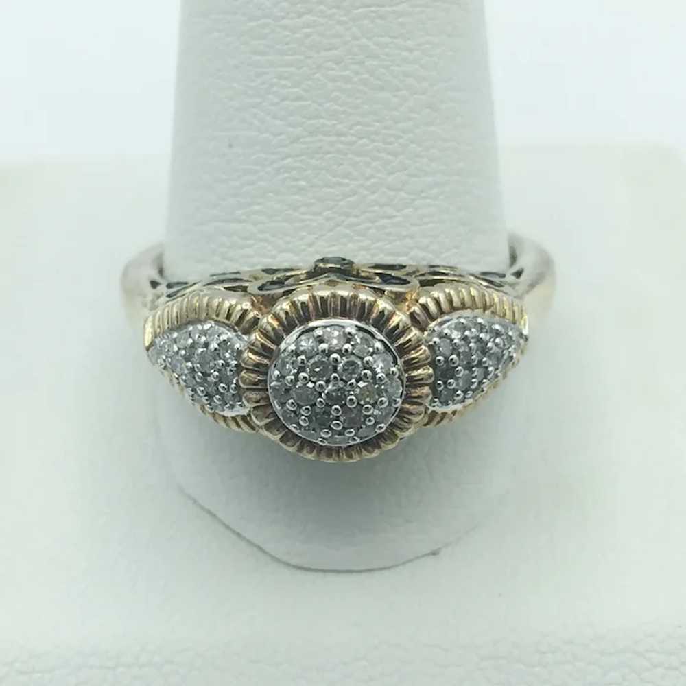 Sterling Silver .64ctw Diamond Ring - image 2