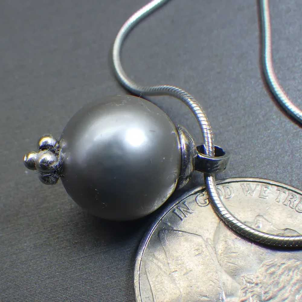 Platinum Tahitian South Seas Pearl Pendant, Genui… - image 10