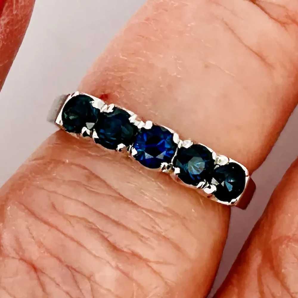 Vintage Estate Sapphire Band Ring 14K Gold - image 11