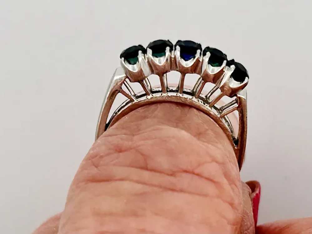 Vintage Estate Sapphire Band Ring 14K Gold - image 12