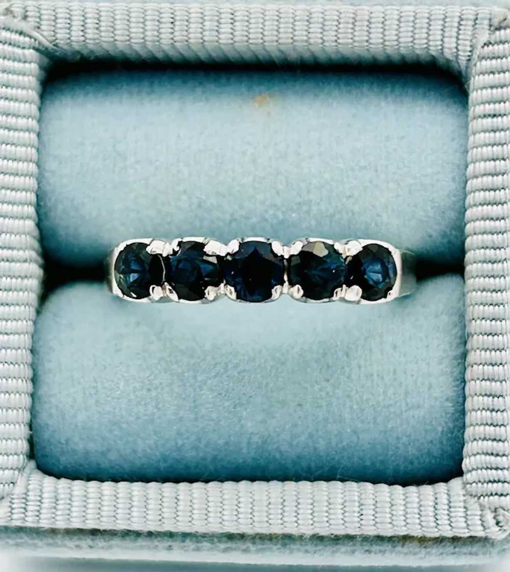 Vintage Estate Sapphire Band Ring 14K Gold - image 9