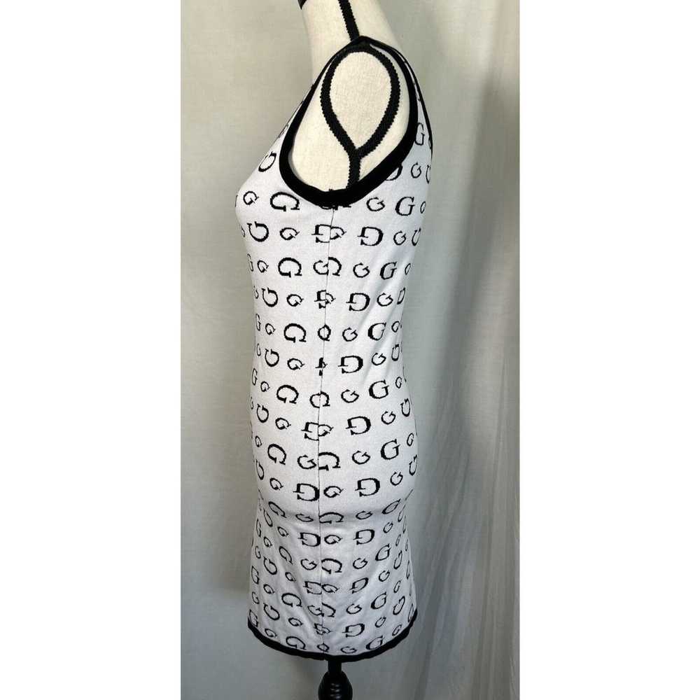 GUESS Monogram G Logo Mini Dress Black White Knit… - image 2