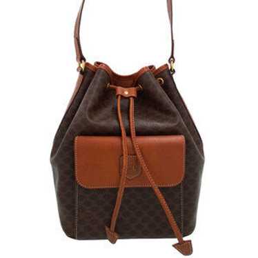 Celine Macadam Pattern Drawstring Bag Brown - image 1