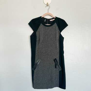 Rebecca Taylor Gray and Black Tweed Sheath Dress s