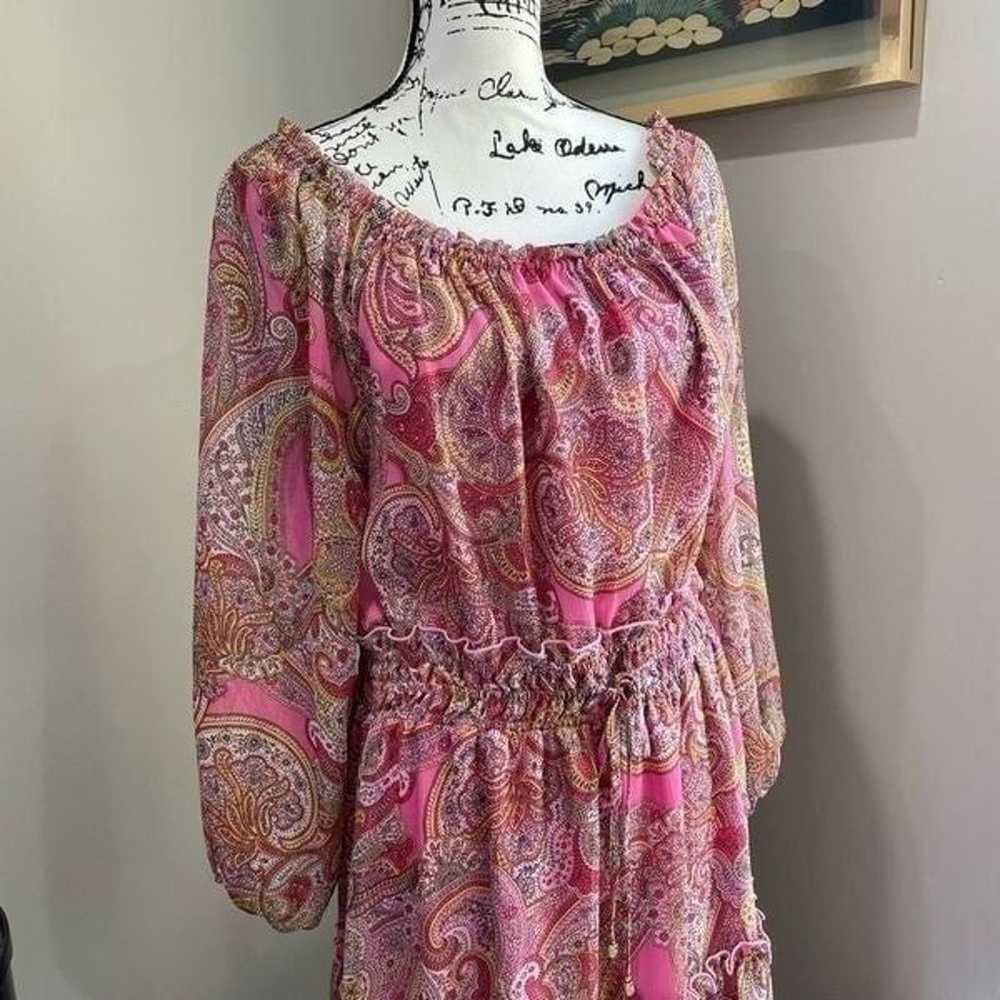 Tommy Hilfiger Pink Parsley Chiffon Dress 12 - image 2