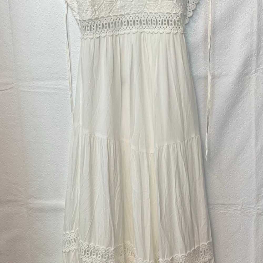 Lulus Jamille White Crocheted Lace Backless Maxi … - image 10