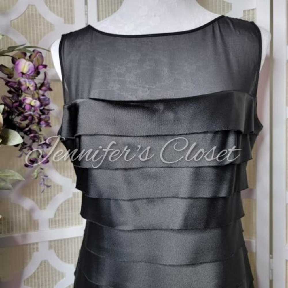 Jones Wear Dress Black Satin Tiered Cocktail Dres… - image 3