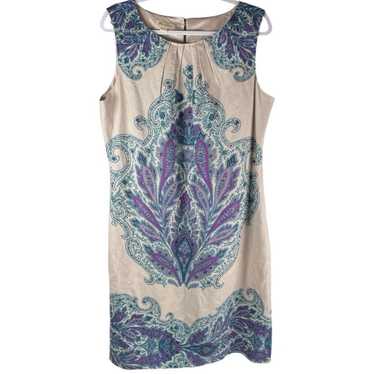 Monsoon Cream Purple Blue Paisley beaded Sleeveles