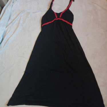 Halter Maxi Dress Size Large Red & Black - image 1