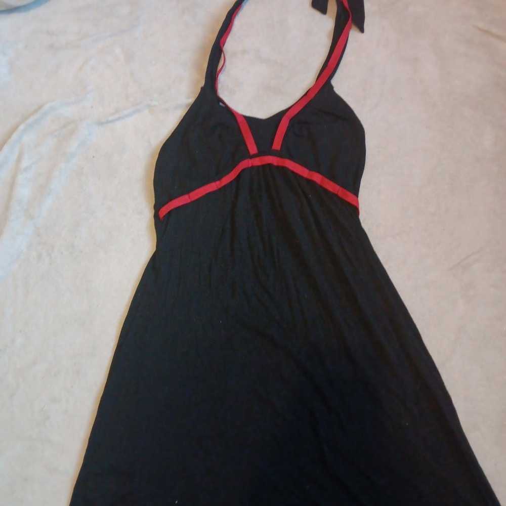 Halter Maxi Dress Size Large Red & Black - image 2