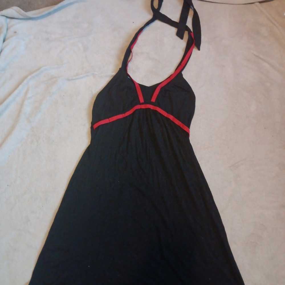 Halter Maxi Dress Size Large Red & Black - image 3