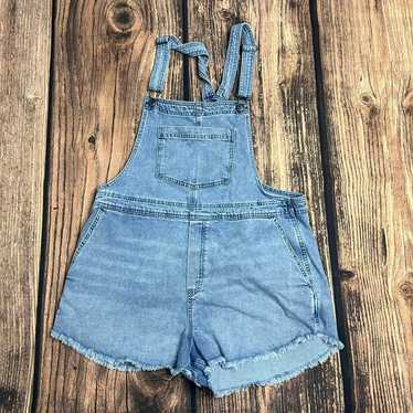 Aerie Women's Denim Short Overalls Blue Size Larg… - image 1