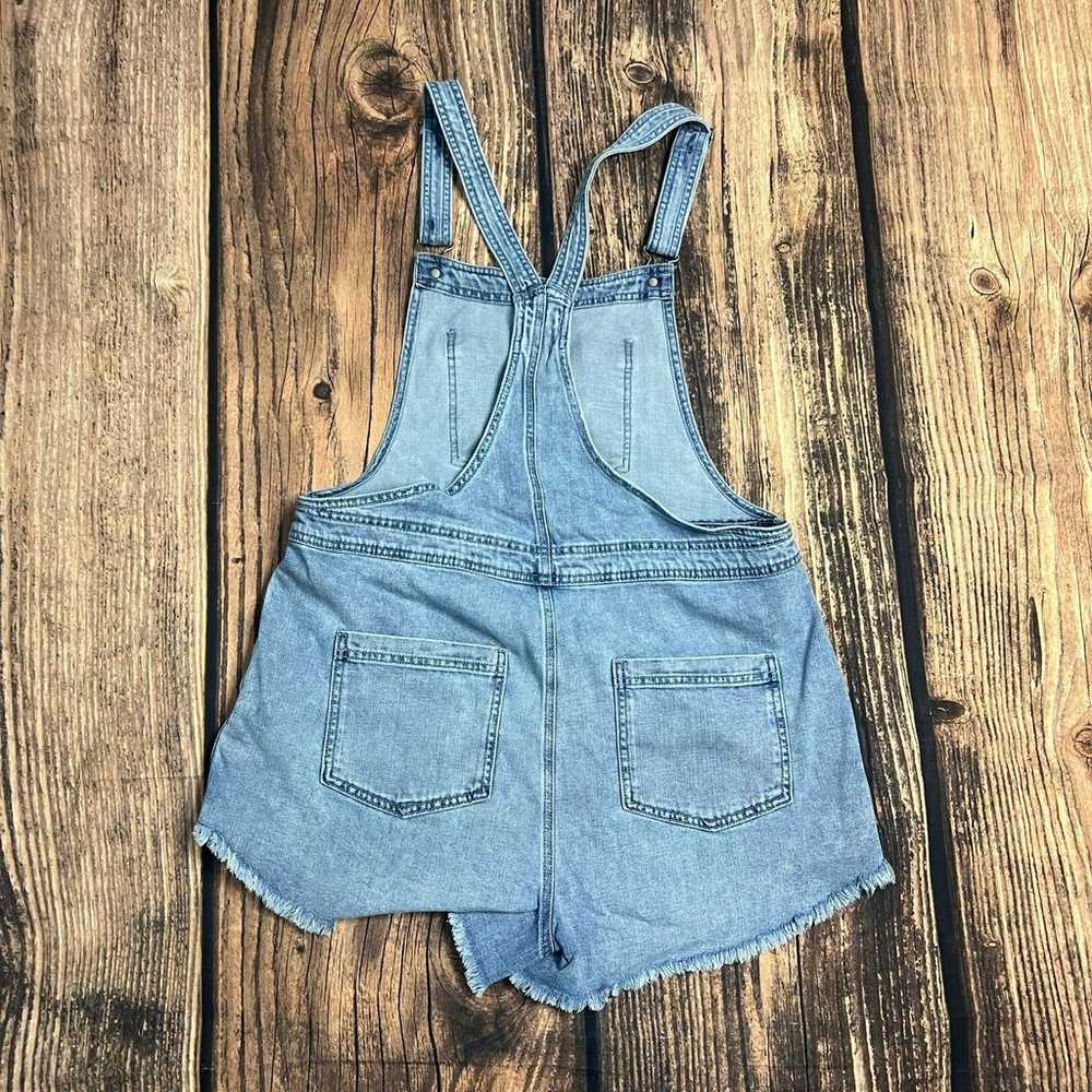 Aerie Women's Denim Short Overalls Blue Size Larg… - image 3