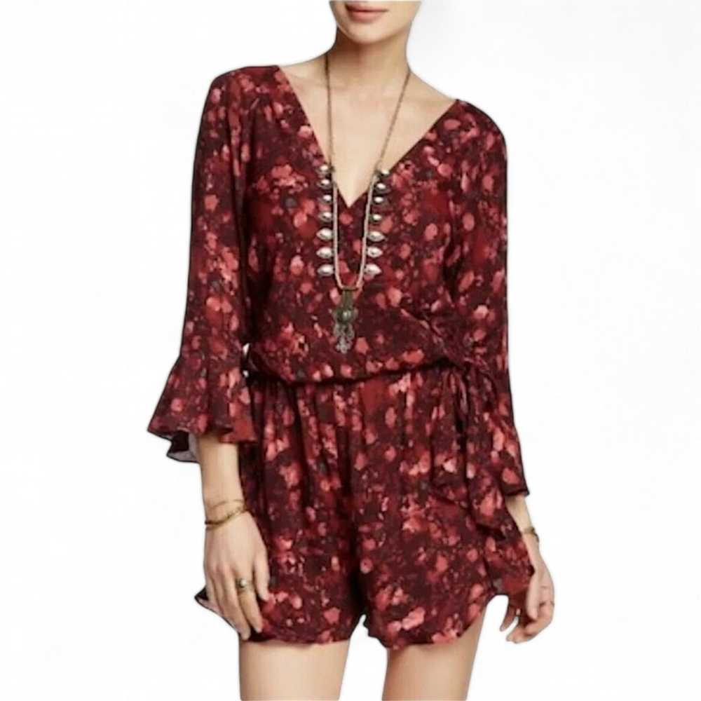 Free People Berry Floral All The Right Ruffles Ro… - image 2