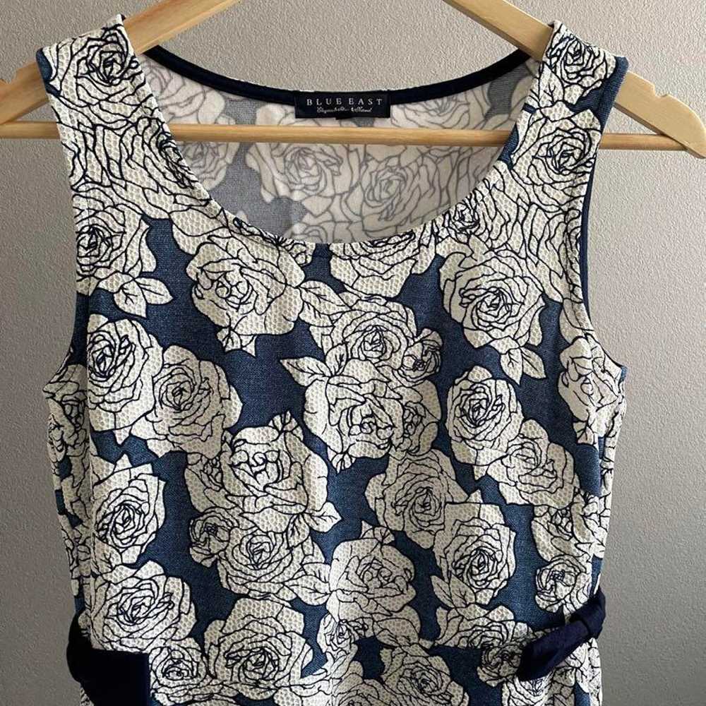 Blue East Floral Sleeveless Dress Navy - image 3