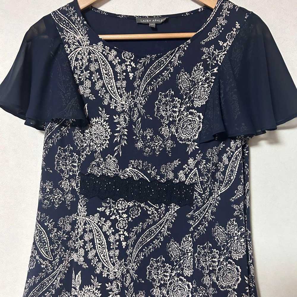 Laura Ashley Summer Ladies Dress A-Line Blue Size… - image 3