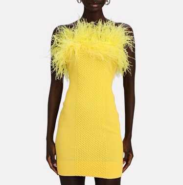 Staud STAUD Blanca Feather-Trimmed Mini Dress Yell