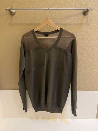 Theory V Neck Sheer Sweater