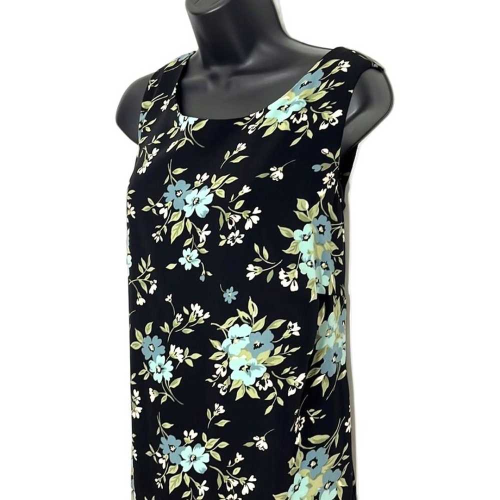 Dress Barn Sleeveless Floral Maxi Dress Black Siz… - image 2