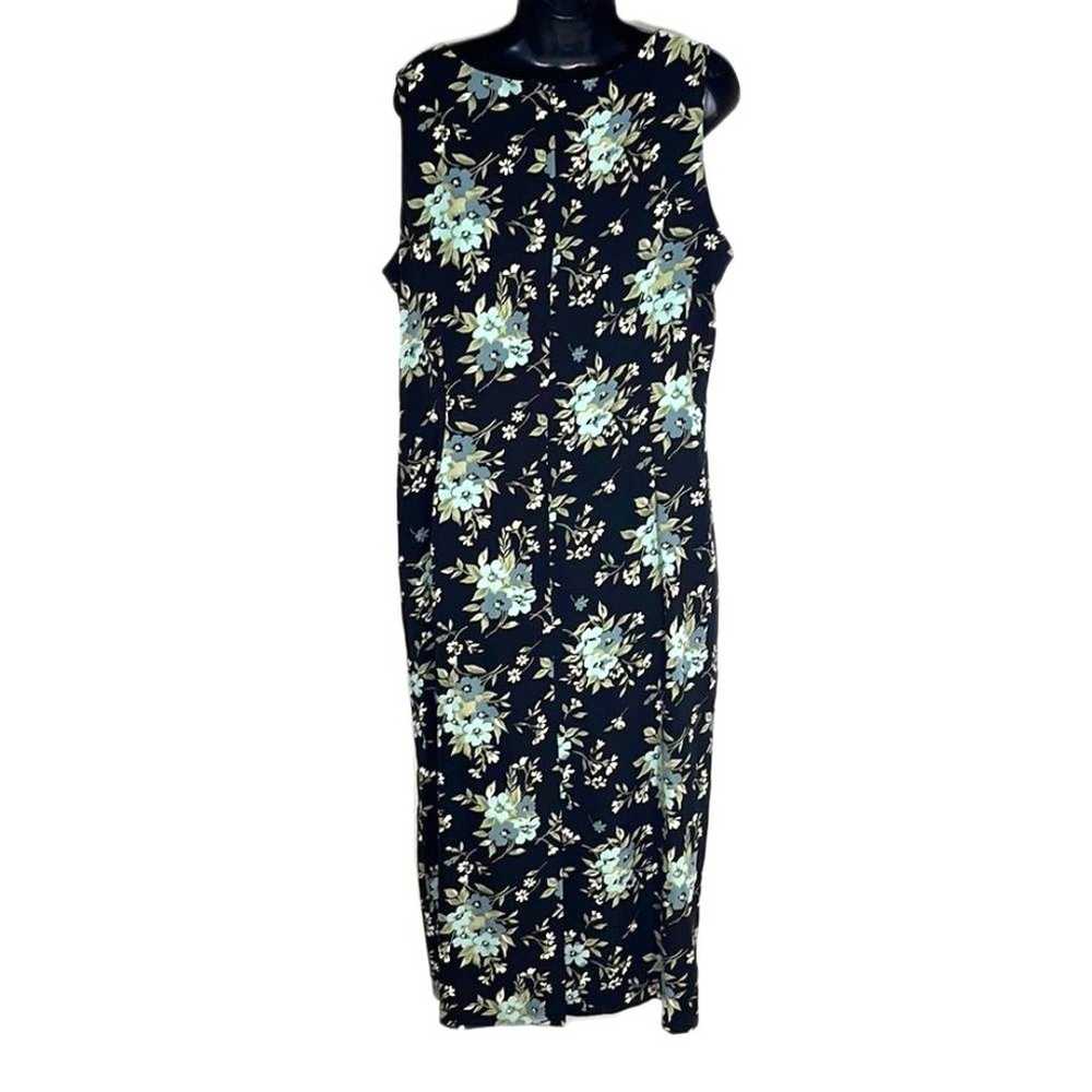 Dress Barn Sleeveless Floral Maxi Dress Black Siz… - image 3