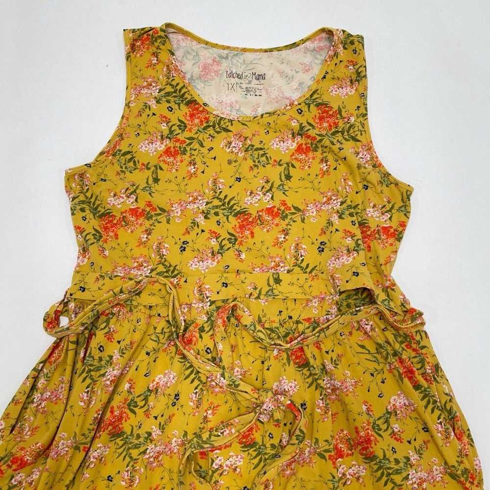 Latched Mama Dress 1X XL Yellow Floral Sundress B… - image 4