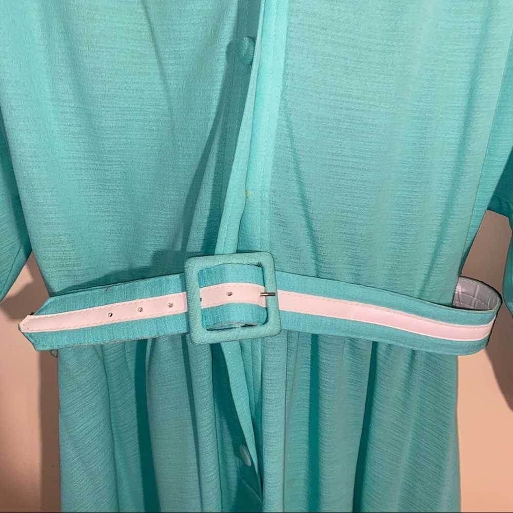 VNTG 80s mint green dress size 16 - image 2