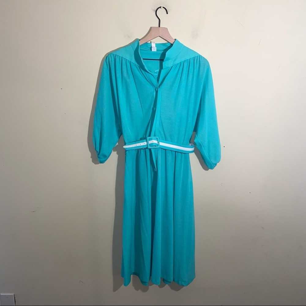 VNTG 80s mint green dress size 16 - image 3