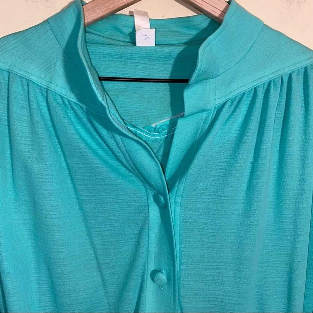 VNTG 80s mint green dress size 16 - image 8