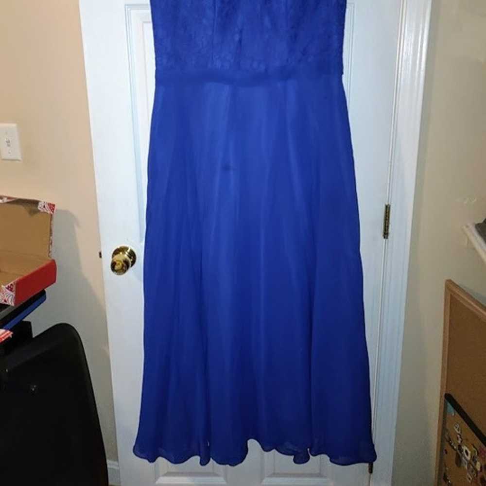 Blue Floor-length Bridesmaid Dress - Azazie - XL - image 5