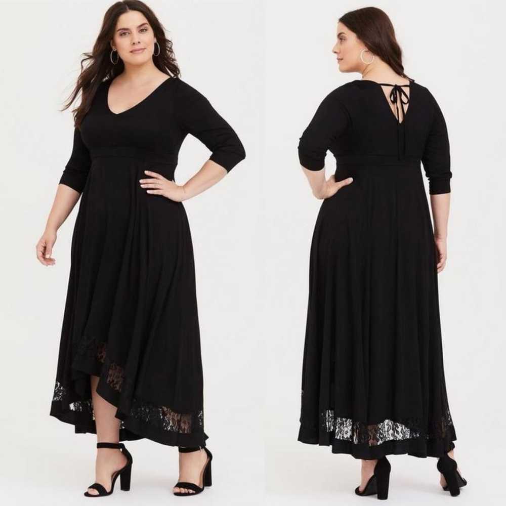 Torrid • Black Challis Hi-Lo Maxi Dress Size 0X - image 1