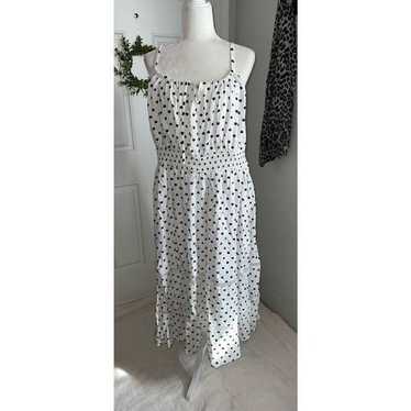 Hot Topic Heart Dot Tiered Midi Dress (Sz 2)