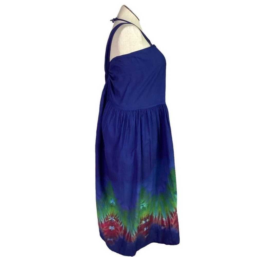 Boho Tie Dye Sundress Womens 2X Blue Adjustable T… - image 4