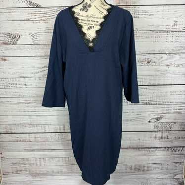 Amaryllis dark navy half sleeve size 2X midi dress