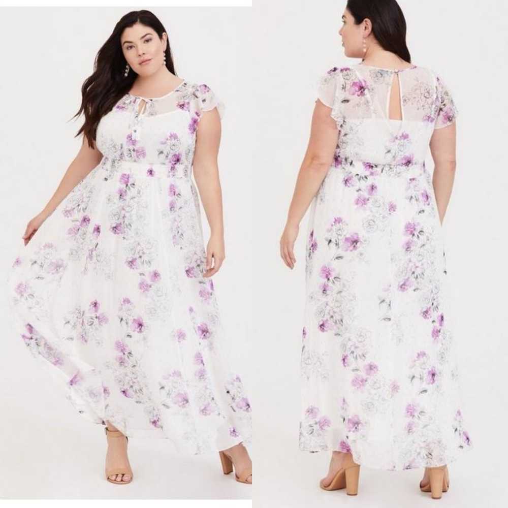 Torrid size 2white floral maxi dress - image 1