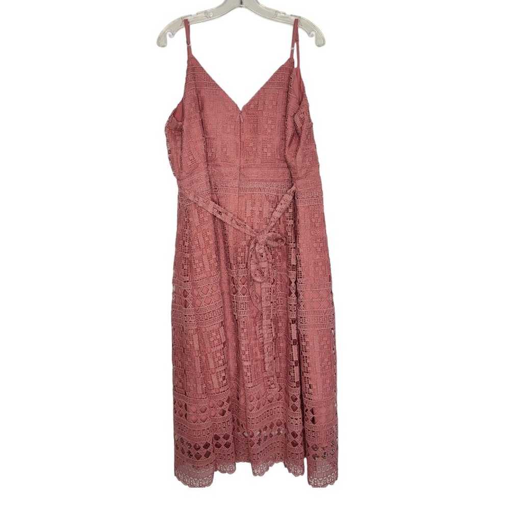 City Chic Sublime Guipure Lace Dress Pink Midi Ta… - image 3