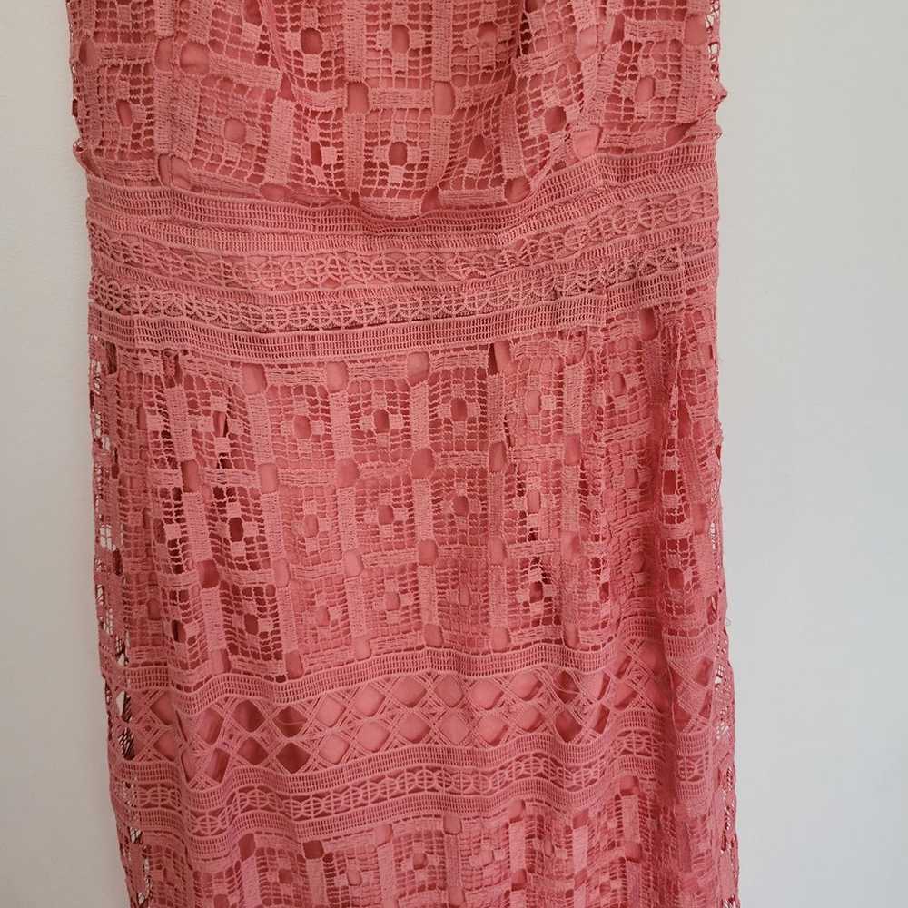 City Chic Sublime Guipure Lace Dress Pink Midi Ta… - image 5