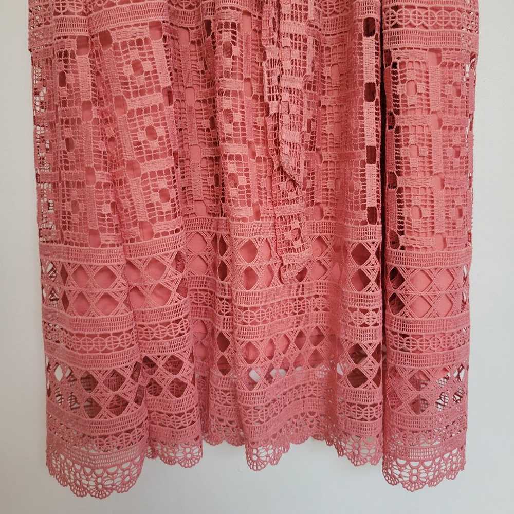 City Chic Sublime Guipure Lace Dress Pink Midi Ta… - image 8