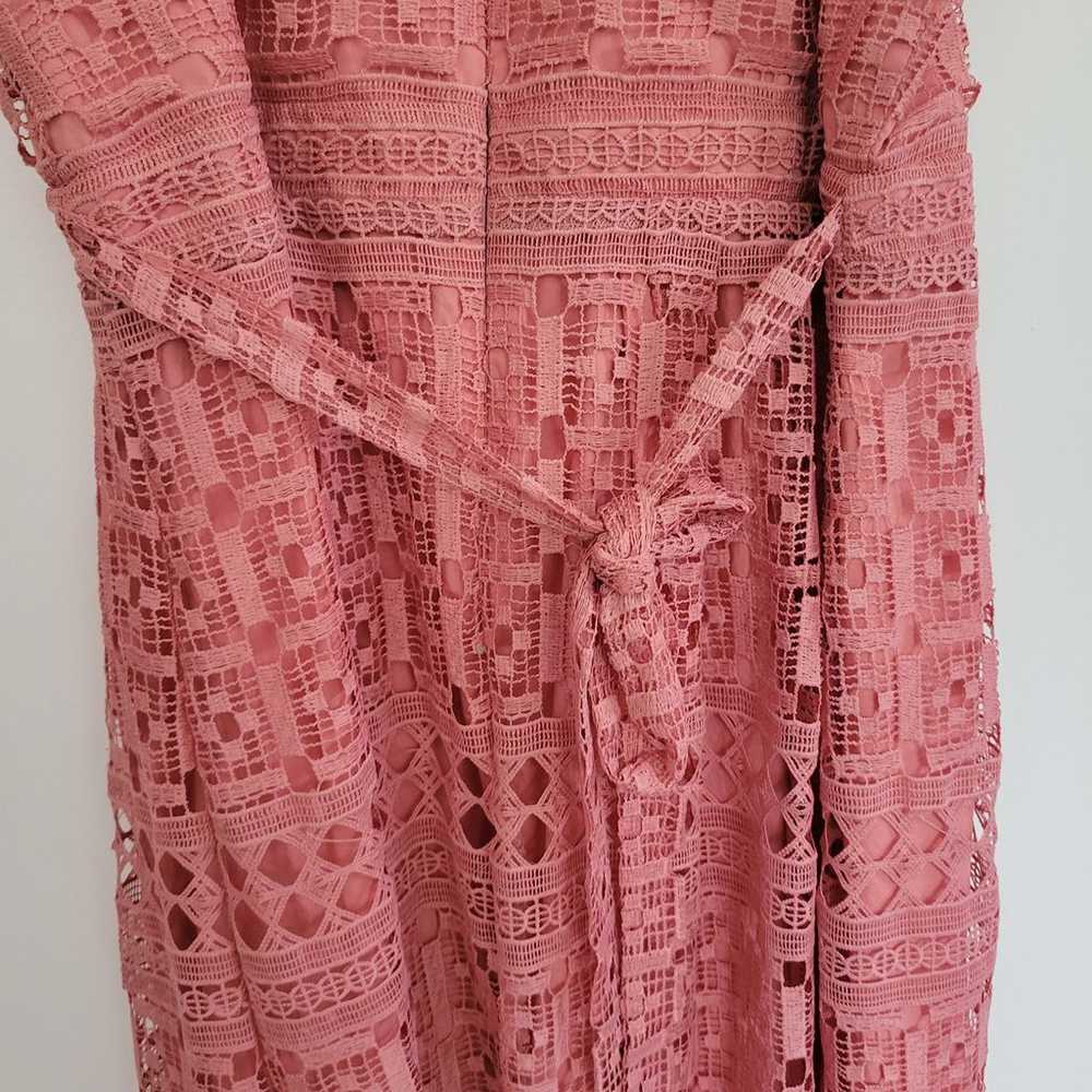 City Chic Sublime Guipure Lace Dress Pink Midi Ta… - image 9