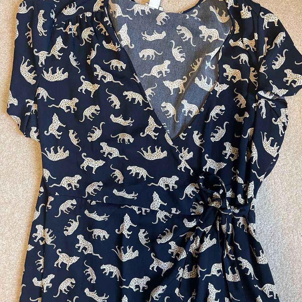 J Crew cheetah wrap dress, size 20 - image 2