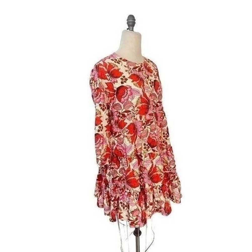 ZARA red pink Sharon cocktail floral print mini d… - image 4