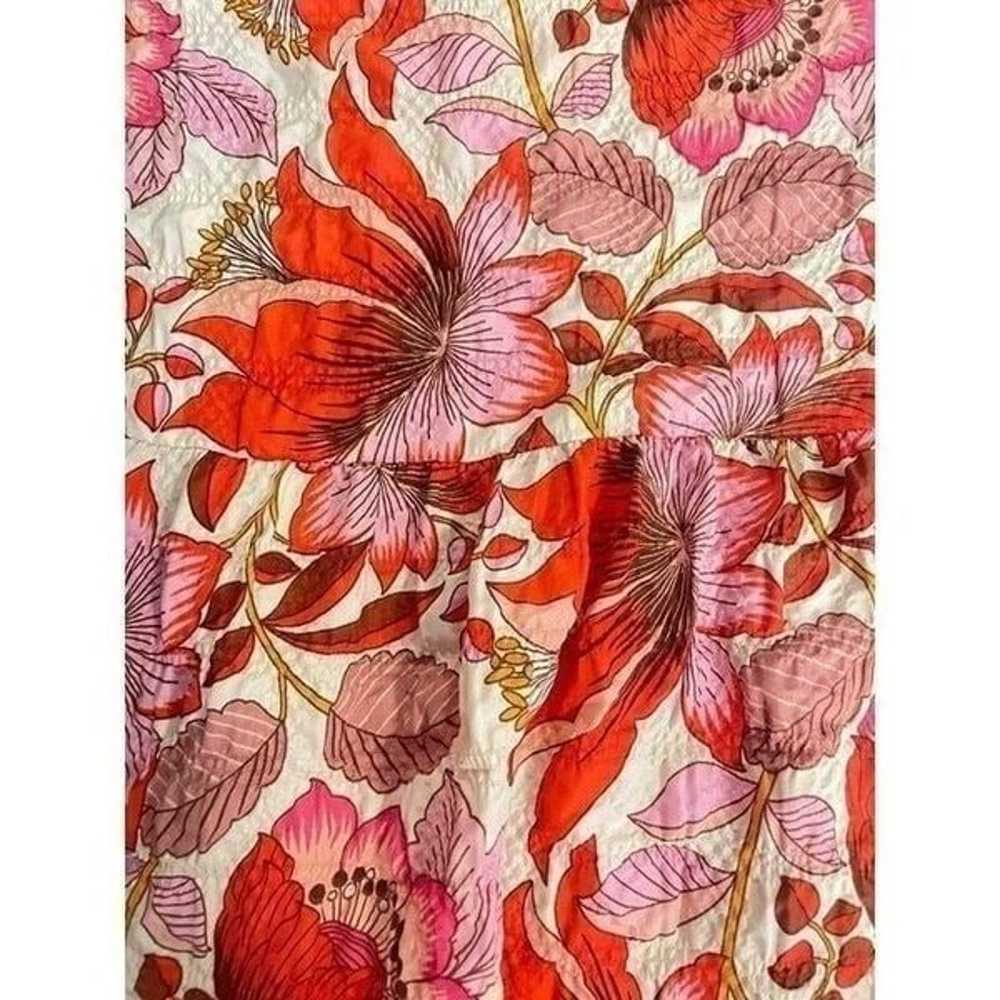 ZARA red pink Sharon cocktail floral print mini d… - image 7