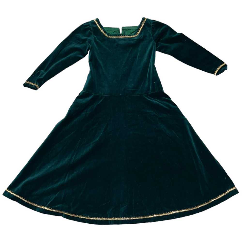 Artisan made green velvet girls renaissance dress… - image 10