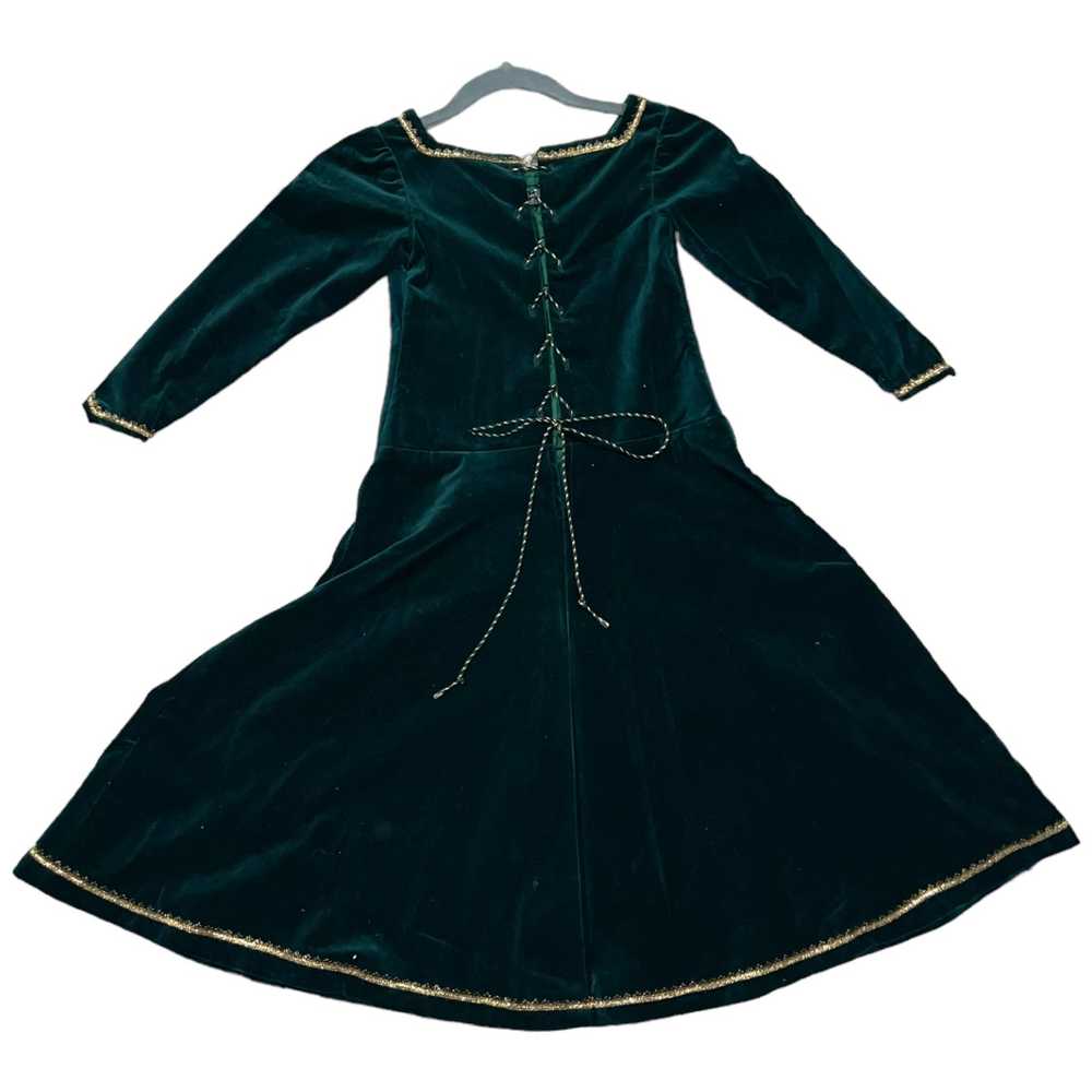 Artisan made green velvet girls renaissance dress… - image 11