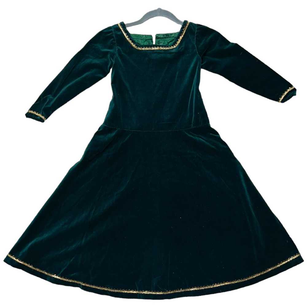 Artisan made green velvet girls renaissance dress… - image 12