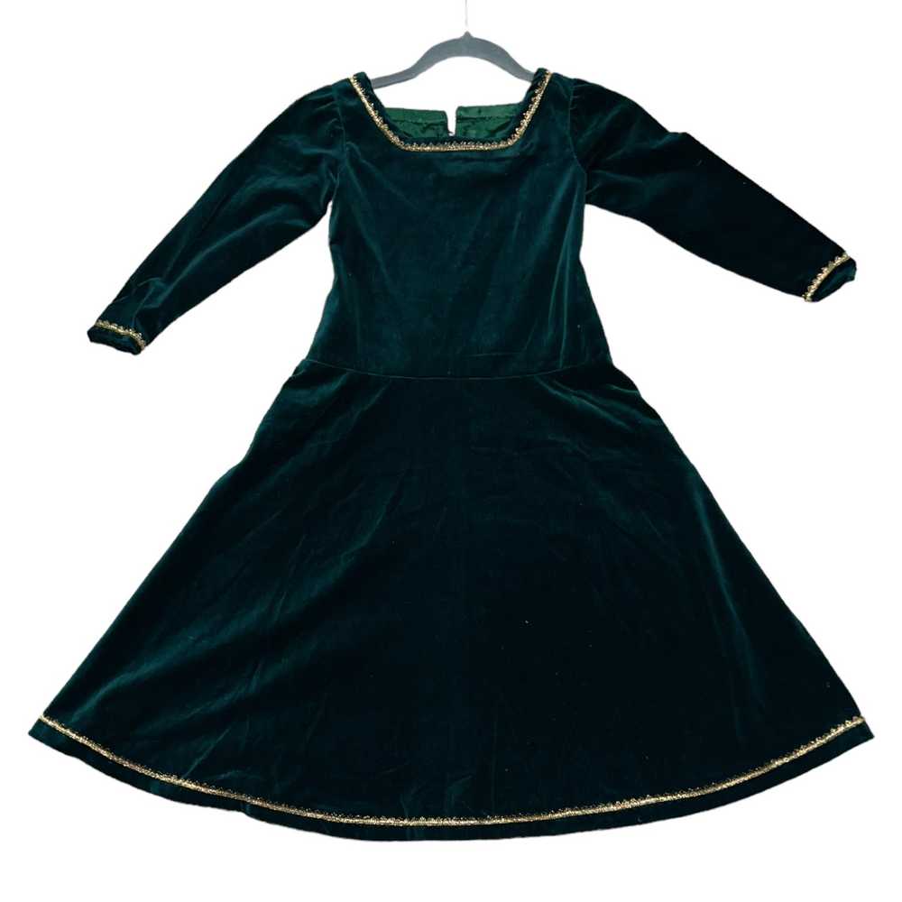 Artisan made green velvet girls renaissance dress… - image 2