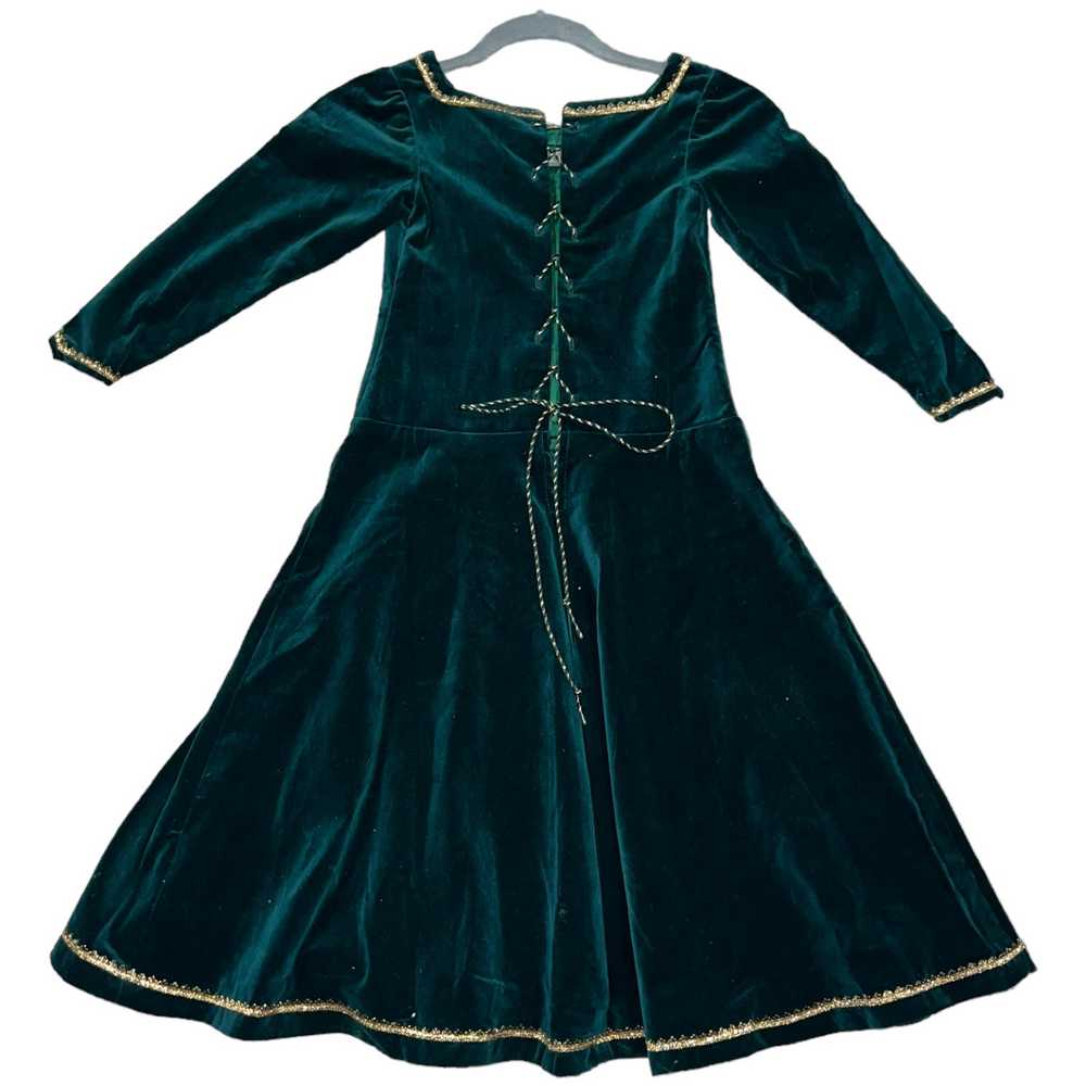 Artisan made green velvet girls renaissance dress… - image 3